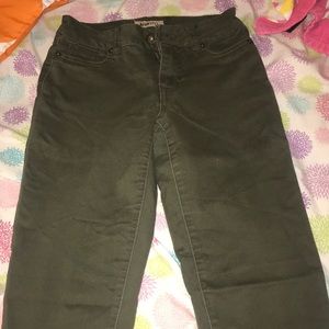 Army green mid waist skinny jeans